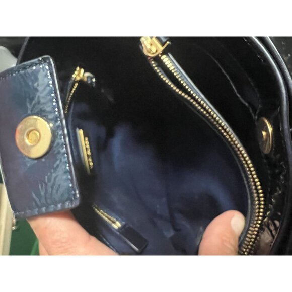 ✺✺ AUTHENTIC TORY BURCH BLUE CRINKLE LEATHER PRICELLA HANDBAG ✺✺ - Picture 9 of 10